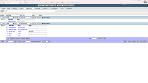 TAMS Booking Requirements Map